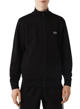 Sweat Lacoste Fermeture Éclair Noire pour Homme