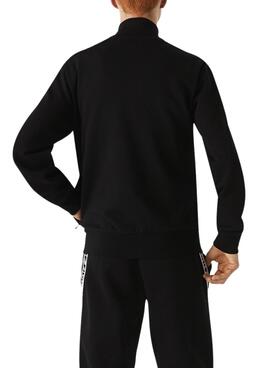 Sweat Lacoste Fermeture Éclair Noire pour Homme