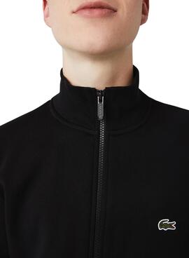 Sweat Lacoste Fermeture Éclair Noire pour Homme