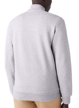 Sweat Lacoste Brossé Gris pour Homme