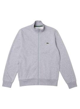 Sweat Lacoste Brossé Gris pour Homme