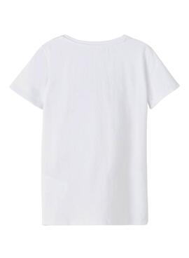 T-Shirt Name It Jase Happy Blanc pour Fille