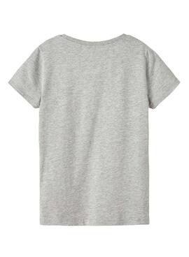 T-Shirt Name It Jase Heureux Gris pour Fille