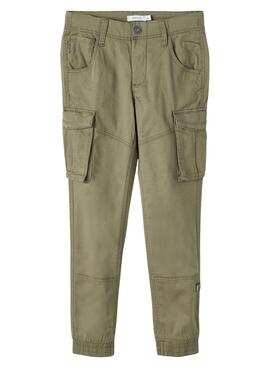 Pantalon Name It Bango Cargo Vert pour Garçon