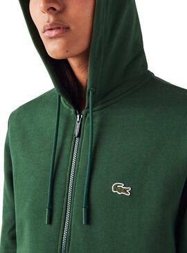 Sweat Lacoste Basique Vert pour Homme
