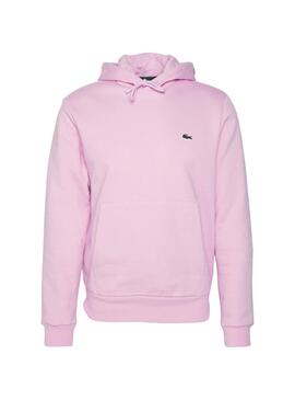 Sweat Lacoste Basique Rose pour Homme