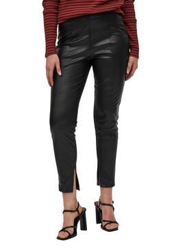 Pantalon Vila Dagmar Polipiel Noire pour Femme