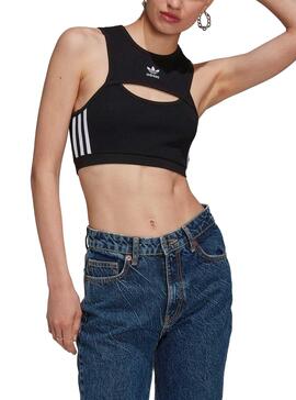 Top Adidas Cut Out Noire pour Femme