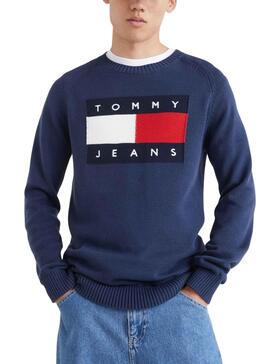 Pull Tommy Jeans Regular Flag Marina Homme