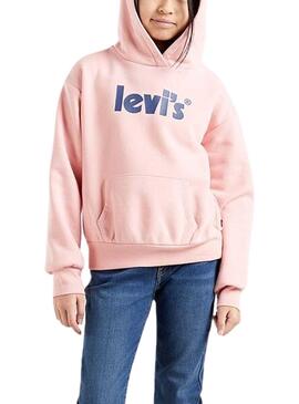 Sweat Levis Poster Logo Rose pour Fille