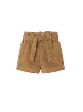 Short Mayoral Velours côtelé brun pour Fille