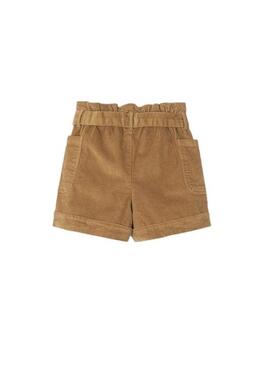 Short Mayoral Velours côtelé brun pour Fille