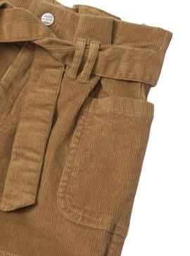 Short Mayoral Velours côtelé brun pour Fille