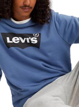 Sweat Levis Standard Graphic Crew Bleu Homme