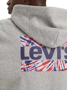 Sweat Levis Graphic Teinture Zippée Gris pour Homme