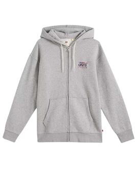 Sweat Levis Graphic Teinture Zippée Gris pour Homme
