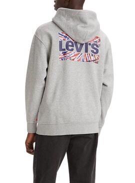 Sweat Levis Graphic Teinture Zippée Gris pour Homme