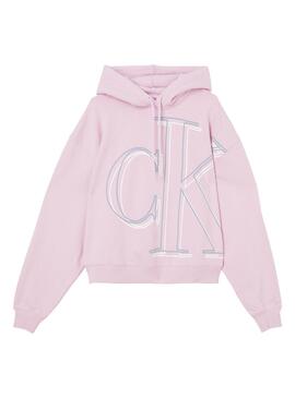 Sweat Calvin Klein Jeans Illuminé CK Rosa