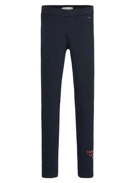 Leggings Tommy Hilfiger Graphic Logo Bleu Marine Fille