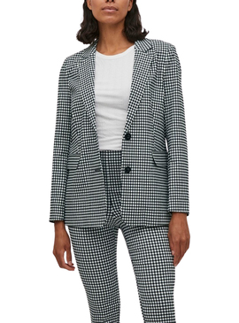 Blazer Vila Abia Vichy Noire et Blanc pour Femme
