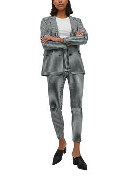 Blazer Vila Abia Vichy Noire et Blanc pour Femme