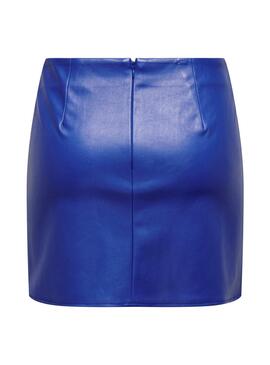 Jupe Only Leni Polipiel Bleu Électrique pour Femme