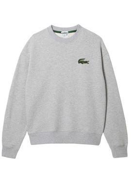 Sweat Lacoste Loose Fit Gris pour Homme