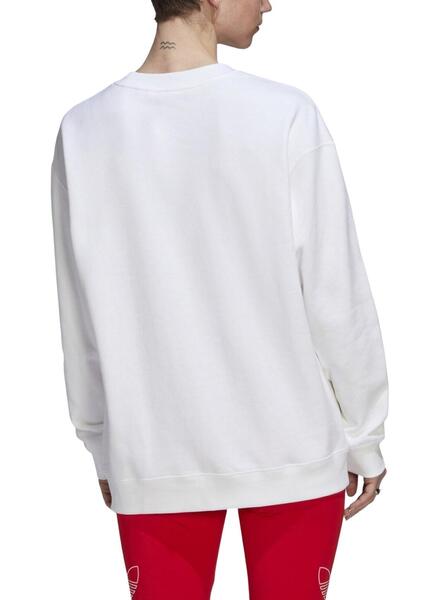 Sweat Adidas Blanc Logo Rouge pour Femme