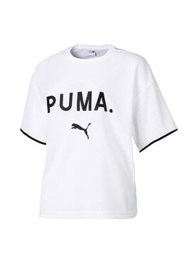 T-Shirt Puma Chase Mesh Blanc Femme
