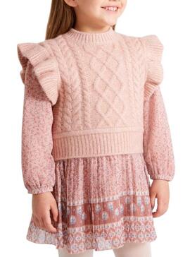 Gilet Mayoral Tricot Volants Rose pour Fille