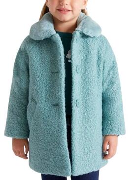 Manteaux Mayoral Tissu Frisé Turquoise pour Fille