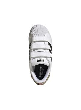 Baskets Adidas Superstar Animal Blancs Fille
