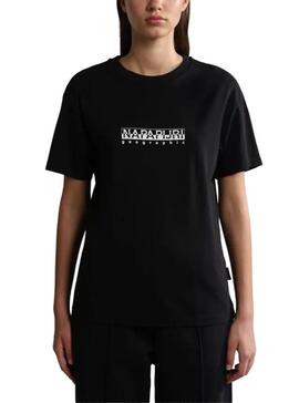 T-Shirt Napapijri S Box Noire pour Femme