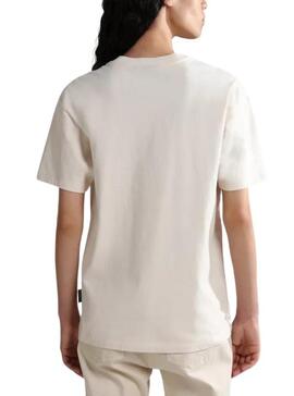 T-Shirt Napapijri S Box Beige pour Femme