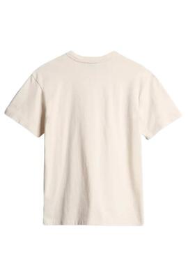 T-Shirt Napapijri S Box Beige pour Femme