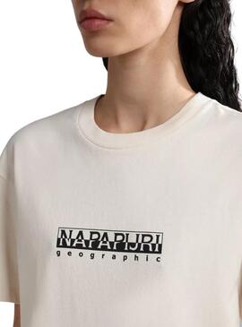 T-Shirt Napapijri S Box Beige pour Femme