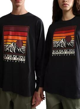 T-Shirt Napapijri S Freestyle Noire pour Homme