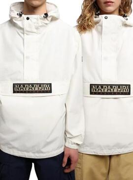 Veste kangourou Napapijri Rainforêt Blanc pour Homme