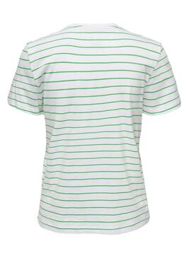 T-Shirt Only Kita Rayures Papillons Blanc Femme