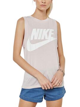 T-Shirt Nike Logo Rose pour Femme
