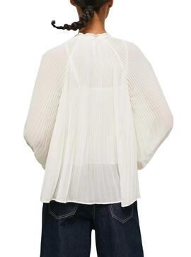 Chemisier Pepe Jeans Dora Plisada Blanc pour Femme