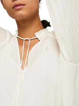 Chemisier Pepe Jeans Dora Plisada Blanc pour Femme
