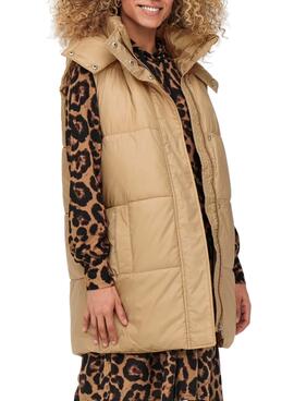 Gilet Only Demy Padded Camel pour Femme