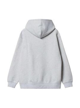 Sweat Carhartt Basic Capot Logo Gris pour Femme