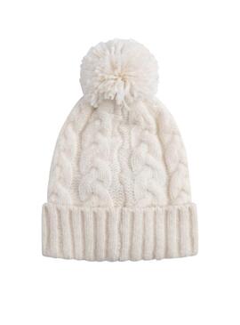 Chapeau Pepe Jeans Simone Pompon Blanc pour Femme