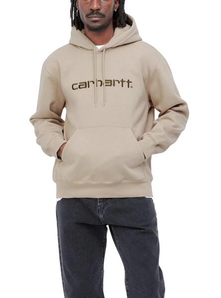 Sweat Carhartt Basic Hood Logo Beige Homme