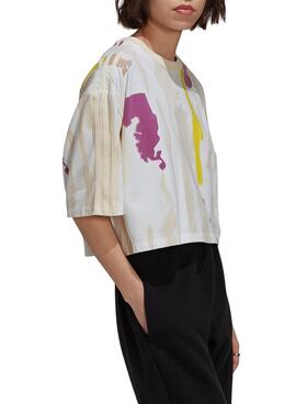 T-Shirt Adidas Crop Thebe Magugu Herbes pour Femme