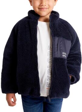 Veste Mayoral Réversible Shearling Bleu Marine Garçon