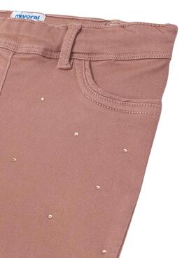 Leggings Mayoral Strass Nude Rosa pour Fille