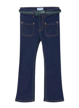 Pantalon Mayoral Ceinture Fusée Bleu Marine pour Fille